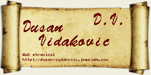 Dušan Vidaković vizit kartica